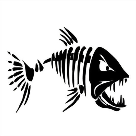 10 PCS YOJA Mad Fish Funny Decal Car Window Decoration Vinyl Stickers Motorcycle Accessories, Size: 11x7cm (Black) by buy2fix