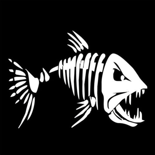 10 PCS YOJA Mad Fish Funny Decal Car Window Decoration Vinyl Stickers Motorcycle Accessories, Size: 11x7cm (Silver) by buy2fix