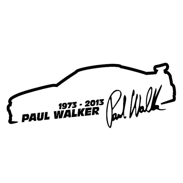 10 PCS Paul Walker Fashion Car Styling Vinyl Car Sticker, Size: 13x5cm(Black) by buy2fix