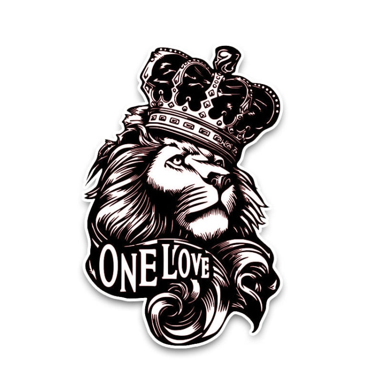 5 PCS YJZT One Love Lion Crown PVC Animal Car Sticker, Size: 10x15.3cm by buy2fix