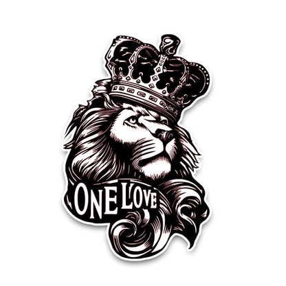 5 PCS YJZT One Love Lion Crown PVC Animal Car Sticker, Size: 10x15.3cm by buy2fix
