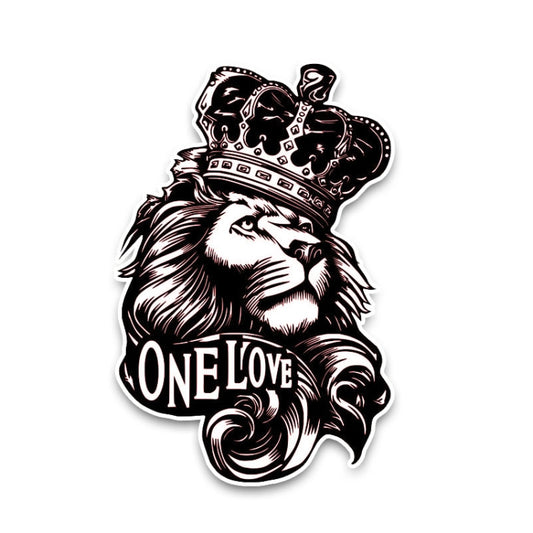 5 PCS YJZT One Love Lion Crown PVC Animal Car Sticker, Size: 10x15.3cm by buy2fix