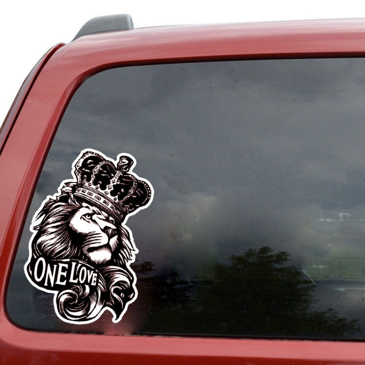 5 PCS YJZT One Love Lion Crown PVC Animal Car Sticker, Size: 10x15.3cm by buy2fix