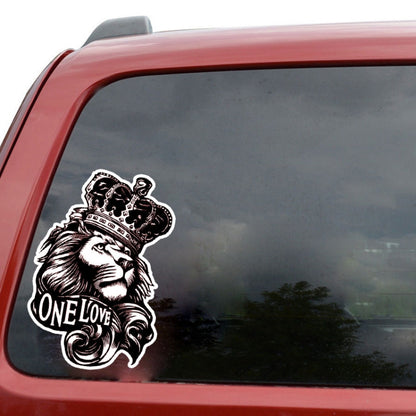 5 PCS YJZT One Love Lion Crown PVC Animal Car Sticker, Size: 10x15.3cm by buy2fix