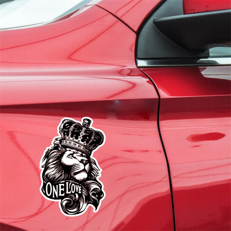 5 PCS YJZT One Love Lion Crown PVC Animal Car Sticker, Size: 10x15.3cm by buy2fix