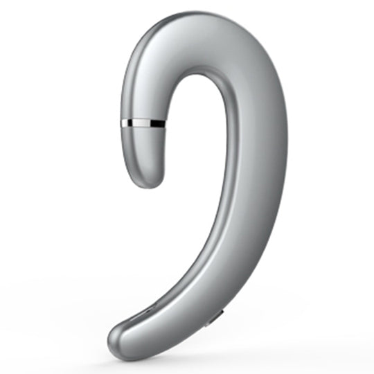 ET Bluetooth Earphone Wireless Headset Handsfree Ear Hook Waterproof Noise Cancelling Earphone with Mic for Android IPhone(silver)