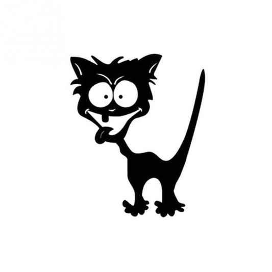 10 PCS Cat Pattern Car Styling Sticker Reflective Waterproof Vinyl Funny Car Sticker, Size: 13×11cm(Black) by buy2fix