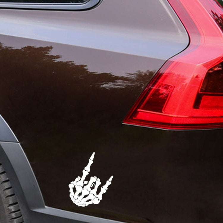 10 PCS QYPF Skull Finger Pattern Car Sticker Vinyl Decoration, Size: 13x18cm(Black) by buy2fix