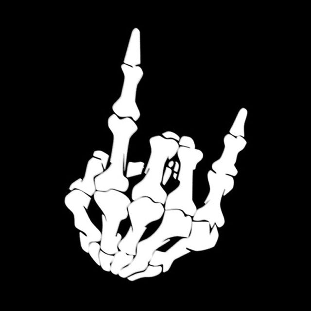 10 PCS QYPF Skull Finger Pattern Car Sticker Vinyl Decoration, Size: 13x18cm(White) by buy2fix