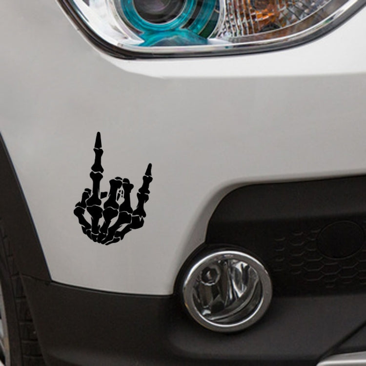 10 PCS QYPF Skull Finger Pattern Car Sticker Vinyl Decoration, Size: 13x18cm(White) by buy2fix
