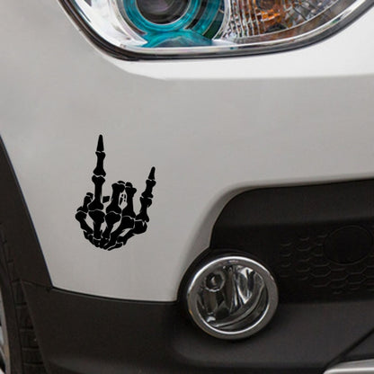 10 PCS QYPF Skull Finger Pattern Car Sticker Vinyl Decoration, Size: 13x18cm(White) by buy2fix