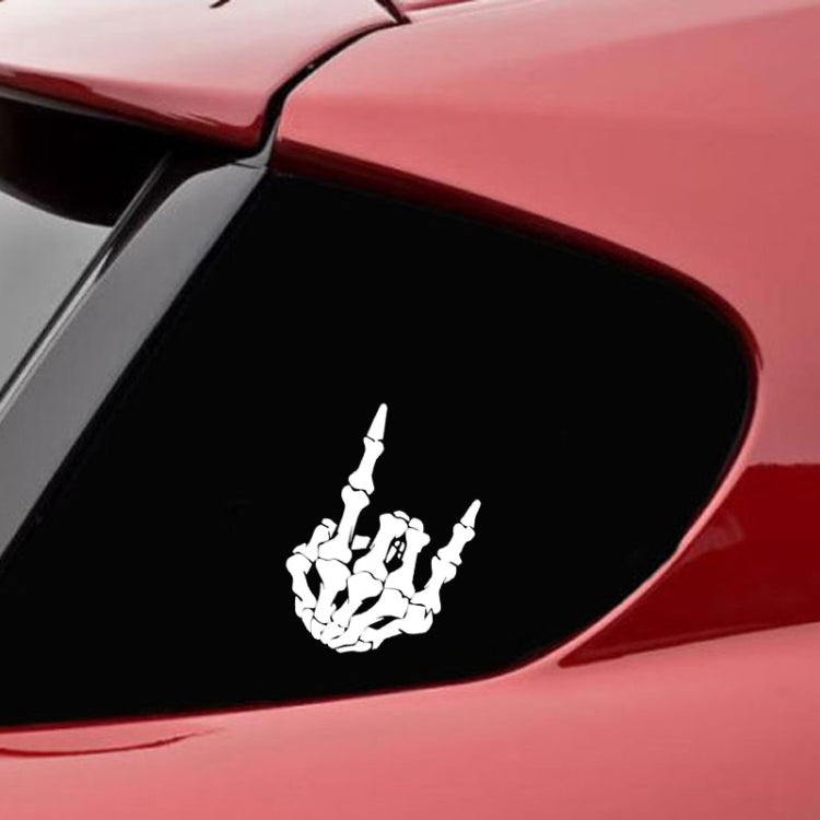 10 PCS QYPF Skull Finger Pattern Car Sticker Vinyl Decoration, Size: 13x18cm(White) by buy2fix