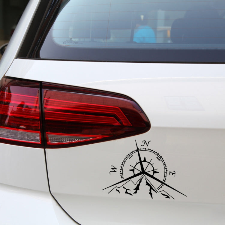 5 PCS NSWE Fashion Mountains Compass Rose Decal Nautical Compass Navigate Car Sticker, Size: 13.7x9.4cm(Black) by buy2fix