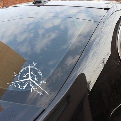5 PCS NSWE Fashion Mountains Compass Rose Decal Nautical Compass Navigate Car Sticker, Size: 13.7x9.4cm(Silver) by buy2fix
