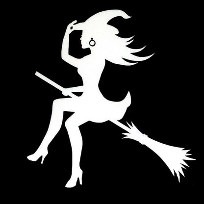 Sexy Witch Fashion Car Sticker Vinyl Decals Decor, Size: 15x14cm(Silver) by buy2fix