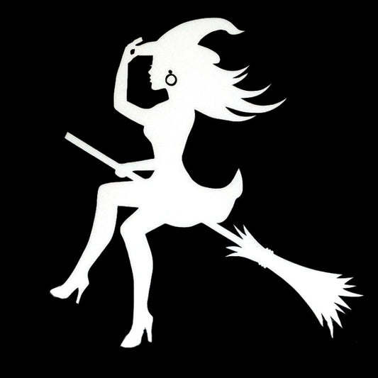 Sexy Witch Fashion Car Sticker Vinyl Decals Decor, Size: 15x14cm(Silver) by buy2fix
