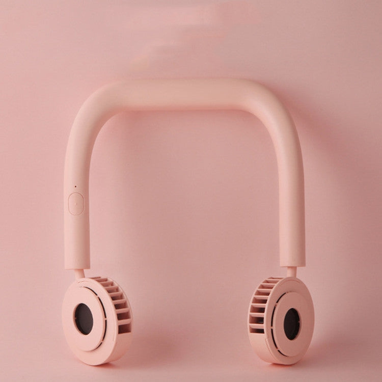 USB Charging Fan Portable Mini Hanging Neck Fan(Cherry Blossom Powder) by buy2fix
