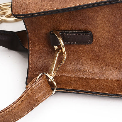 3 in 1 Leather Women Large Tote Bags Shoulder Bag Messenger Bag Purse(Brown) - Handbags by buy2fix | Online Shopping UK | buy2fix