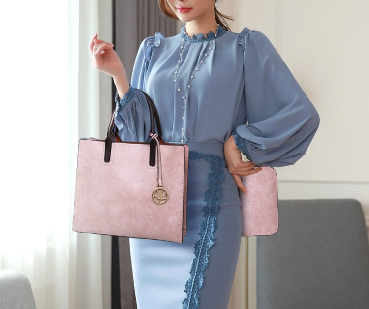 3 in 1 Leather Women Large Tote Bags Shoulder Bag Messenger Bag Purse(Brown) - Handbags by buy2fix | Online Shopping UK | buy2fix