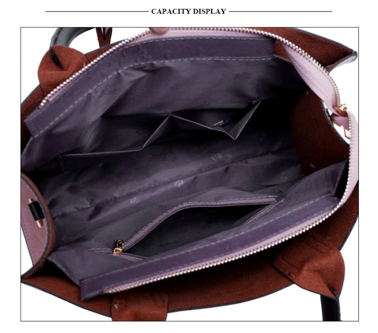 3 in 1 Leather Women Large Tote Bags Shoulder Bag Messenger Bag Purse(Brown) - Handbags by buy2fix | Online Shopping UK | buy2fix