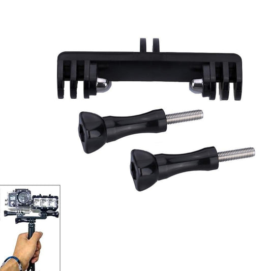 Double Bracket with Screw Mount Adapter for GoPro Hero11 Black / HERO10 Black /9 Black /8 Black /7 /6 /5 /5 Session /4 Session /4 /3+ /3 /2 /1, DJI Osmo Action and Other Action Cameras - Connection Mount by buy2fix | Online Shopping UK | buy2fix