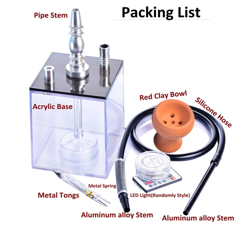 Square Acrylic Hookah Set(Blue) - Cigarette Box & Ashtrays by buy2fix | Online Shopping UK | buy2fix