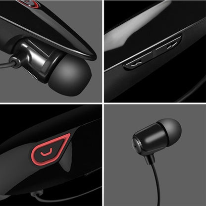 Large Capacity Battery Handsfree Sport Wireless Bluetooth Stereo Earphones with Mic(Black red) - Neck-mounted Earphone by buy2fix | Online Shopping UK | buy2fix