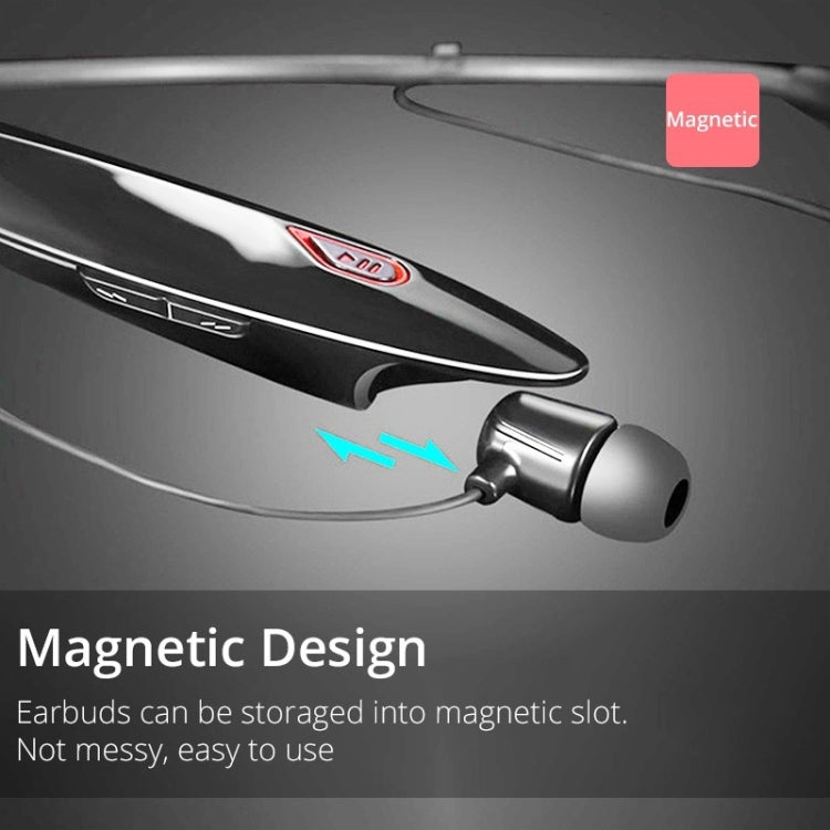 Large Capacity Battery Handsfree Sport Wireless Bluetooth Stereo Earphones with Mic(Gold Red) by buy2fix