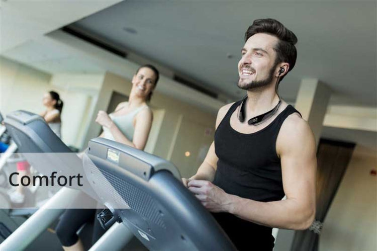 Large Capacity Battery Handsfree Sport Wireless Bluetooth Stereo Earphones with Mic(Gold Red) by buy2fix