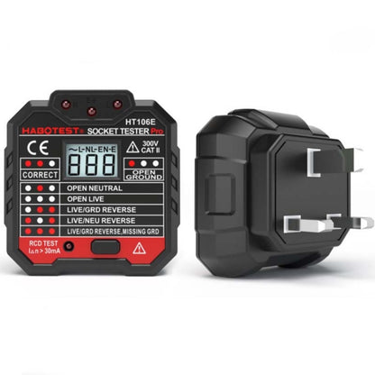 HT106 Socket Testers Voltage Test Detector Ground Line Neutral Line Live Line Leakage Electroscope(UK Plug) - Current & Voltage Tester by buy2fix | Online Shopping UK | buy2fix