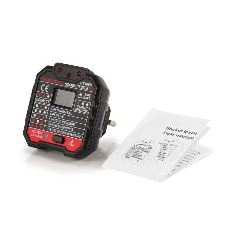 HT106 Socket Testers Voltage Test Detector Ground Line Neutral Line Live Line Leakage Electroscope(UK Plug) - Current & Voltage Tester by buy2fix | Online Shopping UK | buy2fix