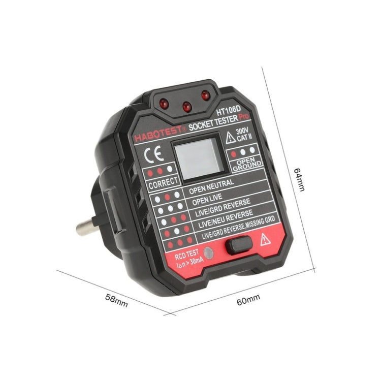 HT106 Socket Testers Voltage Test Detector Ground Line Neutral Line Live Line Leakage Electroscope(UK Plug) - Current & Voltage Tester by buy2fix | Online Shopping UK | buy2fix