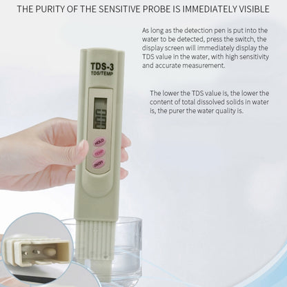 Digital TDS Meter Tester Filter Water Quality Purity Tester Drinking Water Minerals Testing Tool - Air & Water Quality Tester by buy2fix | Online Shopping UK | buy2fix