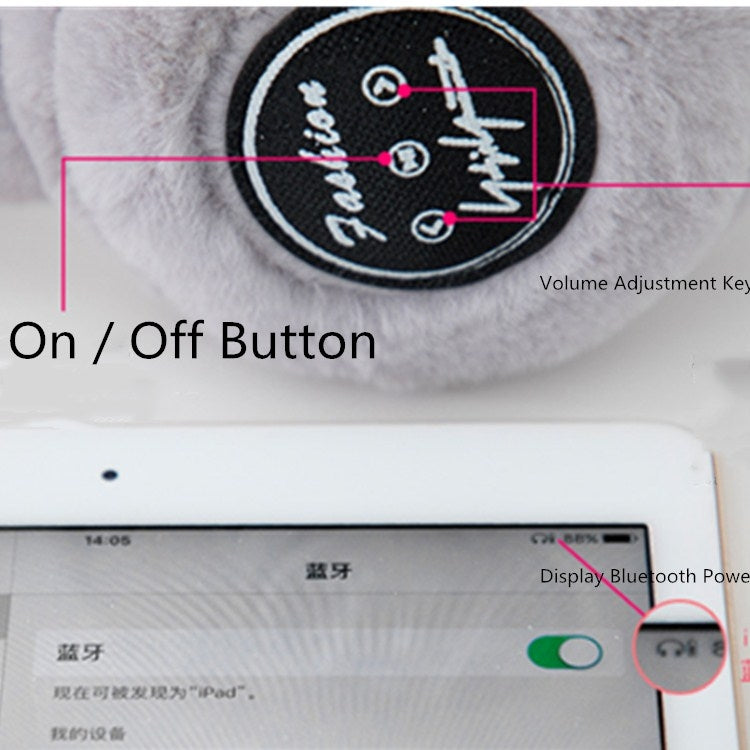 Bluetooth Earmuffs Winter Plush Windproof Men And Women Ear Cover(Gray) - Smart Hats by buy2fix | Online Shopping UK | buy2fix