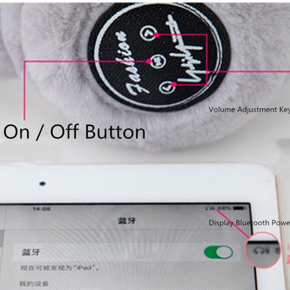 Bluetooth Earmuffs Winter Plush Windproof Men And Women Ear Cover(Gray) - Smart Hats by buy2fix | Online Shopping UK | buy2fix