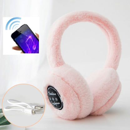 Bluetooth Earmuffs Winter Plush Windproof Men And Women Ear Cover(Pink) - Smart Hats by buy2fix | Online Shopping UK | buy2fix