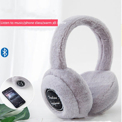 Bluetooth Earmuffs Winter Plush Windproof Men And Women Ear Cover(White) - Smart Hats by buy2fix | Online Shopping UK | buy2fix