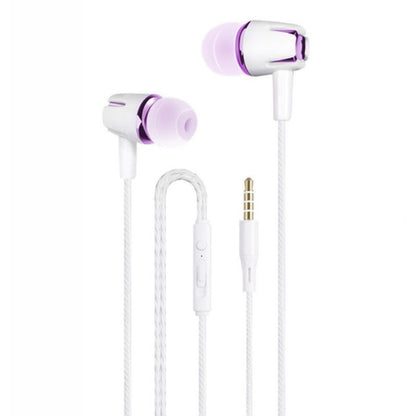 3.5mm Wired Earphone Earbuds Stereo Sound Metal Bass Headset with Mic for Smart Phone(Rose red) - In Ear Wired Earphone by buy2fix | Online Shopping UK | buy2fix