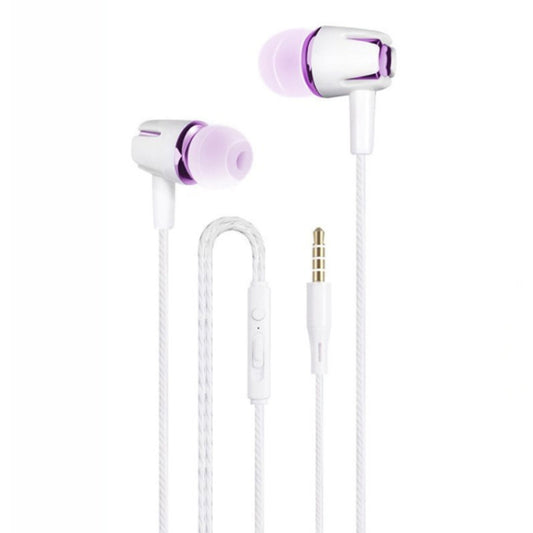 3.5mm Wired Earphone Earbuds Stereo Sound Metal Bass Headset with Mic for Smart Phone(Rose red) - In Ear Wired Earphone by buy2fix | Online Shopping UK | buy2fix