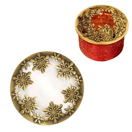 Built-in Wrought Iron Polythermal Anti-hanging Wall Scented Candle Zinc Alloy Smart Cover(Golden Snowflake) - Candles & Candle Holders by buy2fix | Online Shopping UK | buy2fix