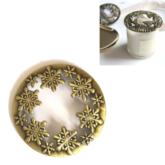Built-in Wrought Iron Polythermal Anti-hanging Wall Scented Candle Zinc Alloy Smart Cover(Golden Snowflake) - Candles & Candle Holders by buy2fix | Online Shopping UK | buy2fix
