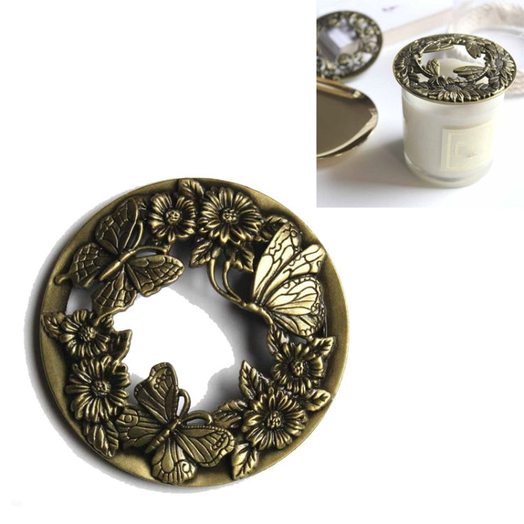 Built-in Wrought Iron Polythermal Anti-hanging Wall Scented Candle Zinc Alloy Smart Cover(Butterfly Love Flower) - Candles & Candle Holders by buy2fix | Online Shopping UK | buy2fix