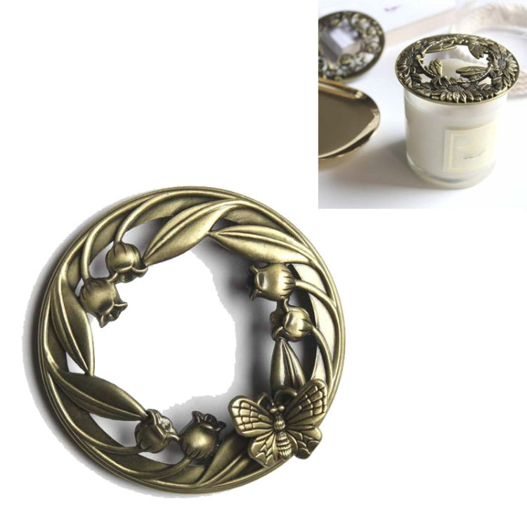 Built-in Wrought Iron Polythermal Anti-hanging Wall Scented Candle Zinc Alloy Smart Cover(3D Butterfly) - Candles & Candle Holders by buy2fix | Online Shopping UK | buy2fix