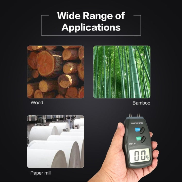 MD-4G 4 Pins Wood Moisture Meter Digital LCD Soil Grain Moisture Meters - PH & Moisture Meter by MD-4G | Online Shopping UK | buy2fix