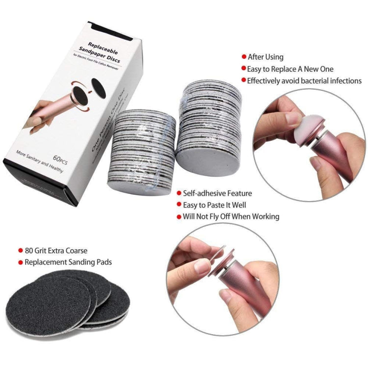 60 PCS Replacement Sandpaper Disk for Electric Foot Polisher, Specification:100 Mesh(Fine Sand) - Grinding Tools & Accessories by buy2fix | Online Shopping UK | buy2fix