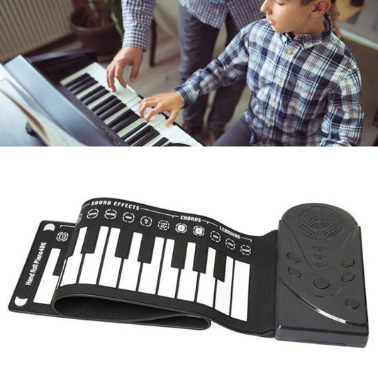 49-Key Portable Hand-Rolled Piano With Horn Children Beginners To Practice Electronic Piano(Elegant Black) - Keyboard Accessories by buy2fix | Online Shopping UK | buy2fix