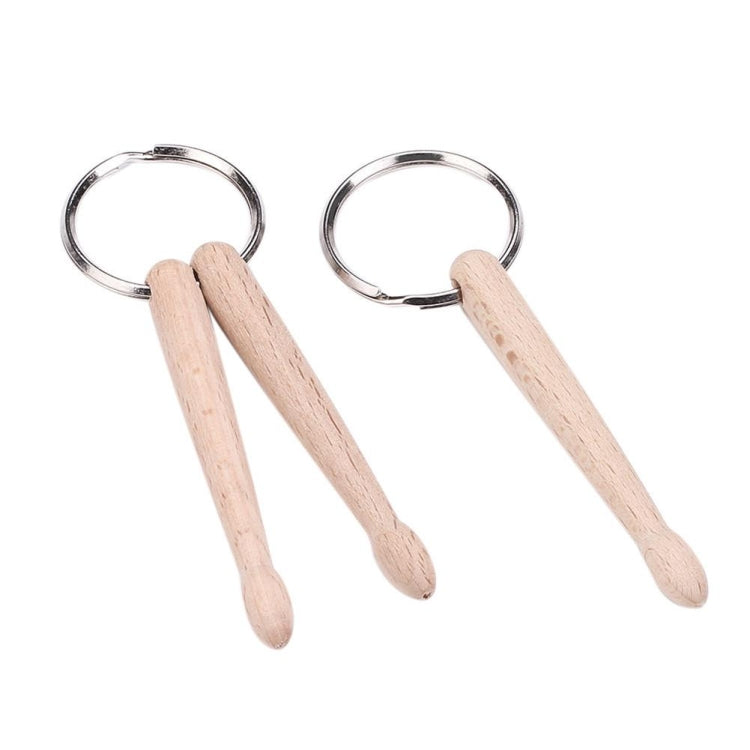 3 PCS Mini Drumsticks Keychain Beech Drum Sticks Percussion Music Gift(Single) by buy2fix