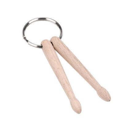 3 PCS Mini Drumsticks Keychain Beech Drum Sticks Percussion Music Gift(Double) by buy2fix
