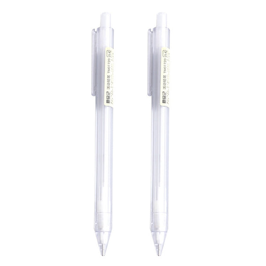 2 PCS Activity Pencil Frosted Transparent Hexagon Pen Student Pencil, Refill:0.5mm, Lead Hardness:2B