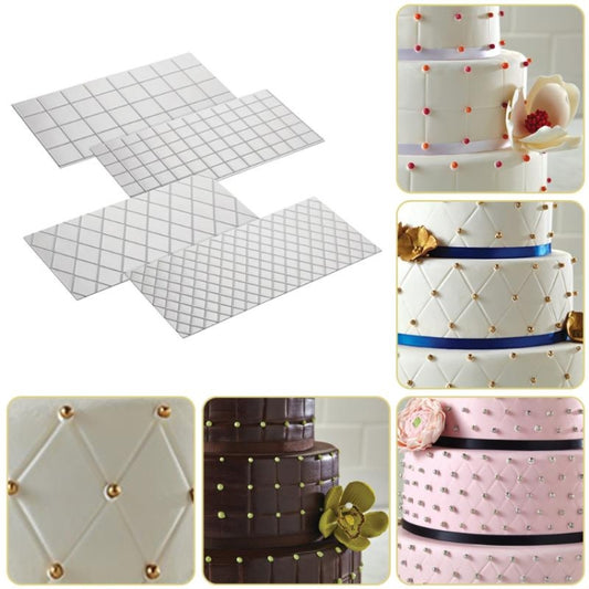 2 Sets DIY Cake Mold Wexture Fondant Printing Mold(Plaid pattern 57051) - Food Molds by buy2fix | Online Shopping UK | buy2fix